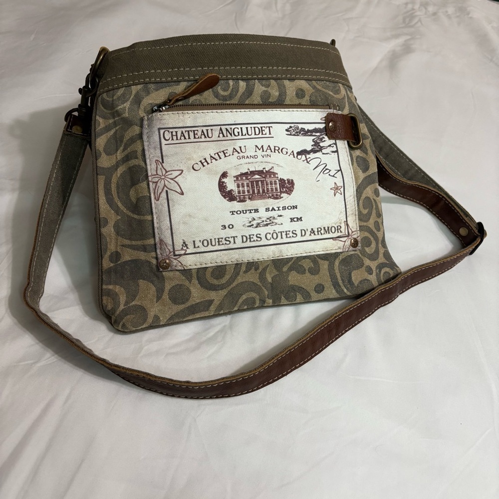 Myra Bag Chateau Margaux Army Green Canvas Crossbody Bag Vintage-Style Bohemian